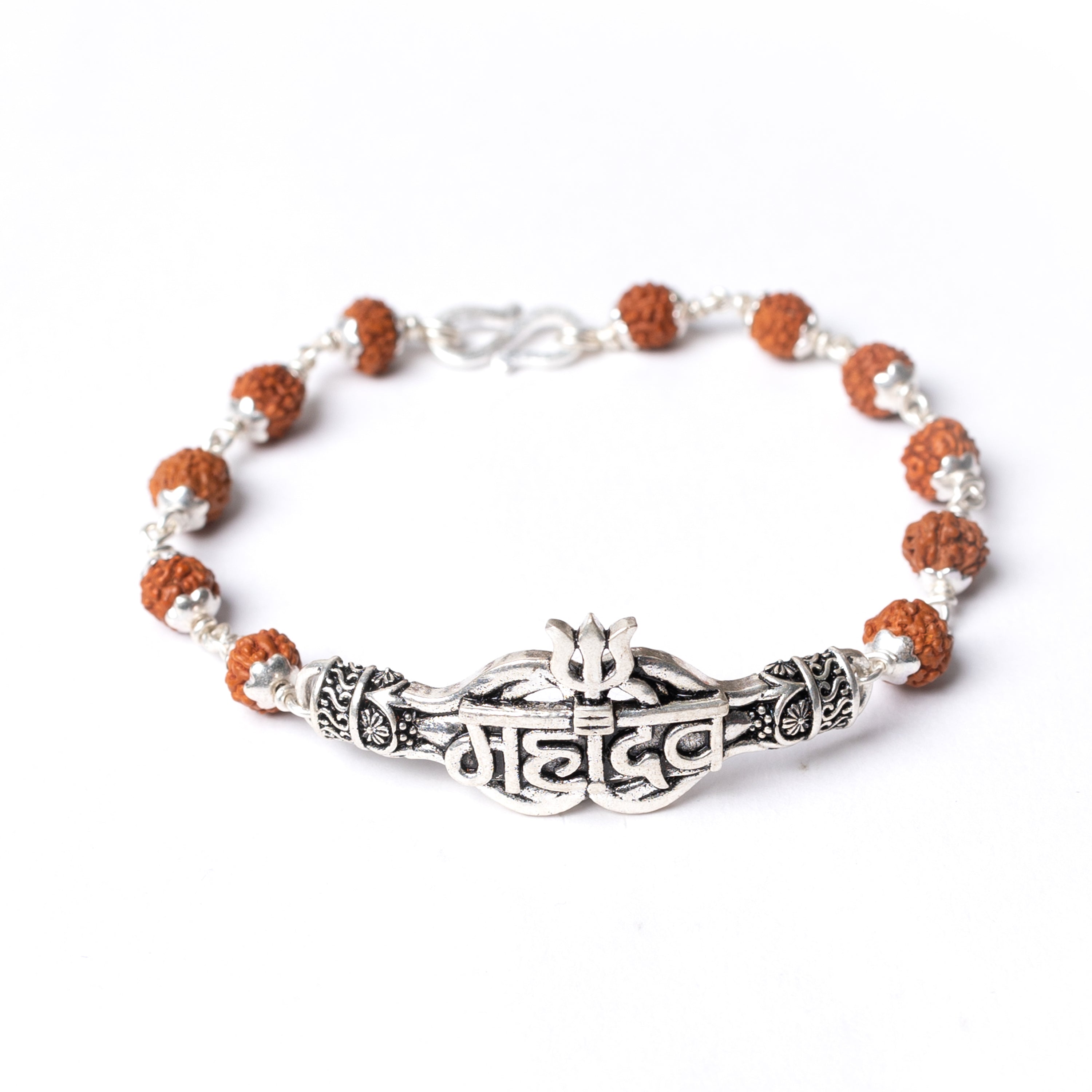 Silver Adjustable Trishul Rudraksha Kada Bracelet at best price in Vadodara